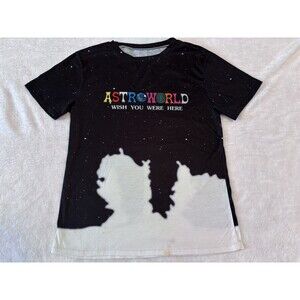 Travis Scott Astro World Wish You Were Here Tour Concert Tee Shirt Tye Dye Space